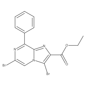 Ethyl 3,6-dibromo-8-phenylimidazo[1,2-a]pyrazine-2-carboxylate结构式