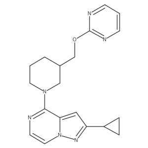 2-[(1-{2-Cyclopropylpyrazolo[1,5-a]pyrazin-4-yl}piperidin-3-yl)methoxy]pyrimidine结构式