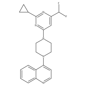 4-{4-[2-Cyclopropyl-6-(difluoromethyl)pyrimidin-4-yl]piperazin-1-yl}quinoline Structure