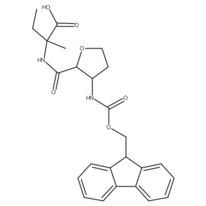 rac-2-{[(2R,3S)-3-({[(9H-fluoren-9-yl)methoxy]carbonyl}amino)oxolan-2-yl]formamido}-2-methylbutanoic acid Structure