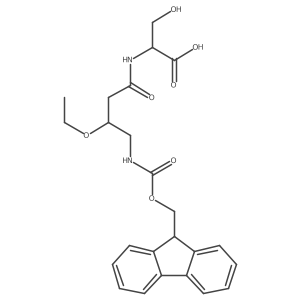 (2R)-2-[3-ethoxy-4-({[(9H-fluoren-9-yl)methoxy]carbonyl}amino)butanamido]-3-hydroxypropanoic acid Structure