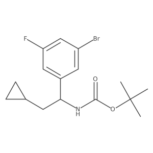 tert-butyl N-[1-(3-bromo-5-fluorophenyl)-2-cyclopropylethyl]carbamate结构式