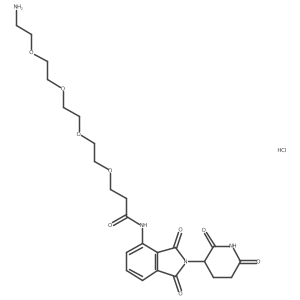 1-amino-N-[2-(2,6-dioxopiperidin-3-yl)-1,3-dioxo-2,3-dihydro-1H-isoindol-4-yl]-3,6,9,12-tetraoxapentadecan-15-amide hydrochloride Structure