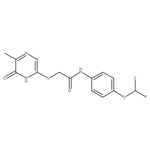 N-[4-(difluoromethoxy)phenyl]-2-[(5-hydroxy-6-methyl-1,2,4-triazin-3-yl)sulfanyl]acetamide Structure