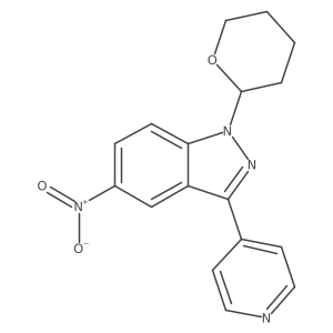 1h-Indazole,5-nitro-3-(4-pyridinyl)-1-(tetrahydro-2h-pyran-2-yl)- Structure