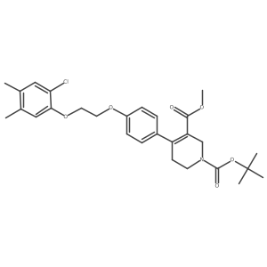 4-{4-[2-(2-Chloro-4,5-dimethylphenoxy)ethoxy]phenyl}-5,6-dihydro-2H-pyridine-1,3-dicarboxylic acid 1-tert-butyl ester 3-methyl ester结构式