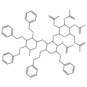 O-Penta-benzyl Lewis A Trisaccharide Tetraacetate结构式