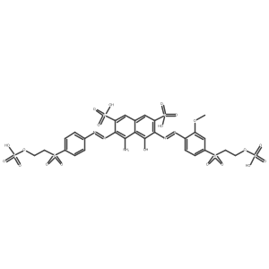 4-Amino-5-hydroxy-6-[2-[2-methoxy-4-[[2-(sulfooxy)ethyl]sulfonyl]phenyl]diazenyl]-3-[2-[4-[[2-(sulfooxy)ethyl]sulfonyl]phenyl]diazenyl]-2,7-naphthalenedisulfonic acid结构式