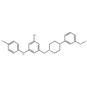 N-(4-amino-6-{[4-(3-methoxyphenyl)piperazino]methyl}-1,3,5-triazin-2-yl)-N-(4-chlorophenyl)amine结构式