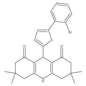 9-[5-(2-bromophenyl)-2-furyl]-3,3,6,6-tetramethyl-3,4,6,7,9,10-hexahydro-1,8(2H,5H)-acridinedione Structure