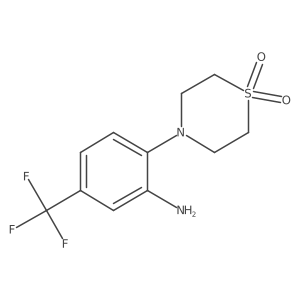 4-[2-Amino-4-(trifluoromethyl)phenyl]-1lambda6-thiomorpholine-1,1-dione Structure