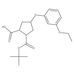 (2S,4S)-1-(Tert-butoxycarbonyl)-4-(3-ethoxy-phenoxy)-2-pyrrolidinecarboxylic acid结构式