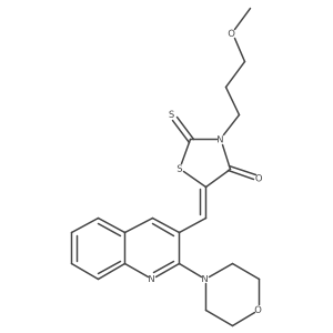 (Z)-3-(3-methoxypropyl)-5-((2-morpholinoquinolin-3-yl)methylene)-2-thioxothiazolidin-4-one Structure