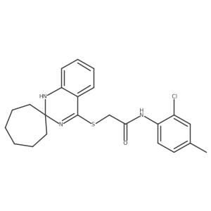 N-(2-chloro-4-methylphenyl)-2-{1'H-spiro[cycloheptane-1,2'-quinazoline]sulfanyl}acetamide结构式
