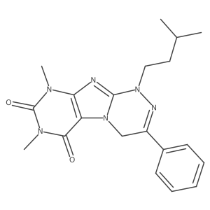 1-isopentyl-7,9-dimethyl-3-phenyl-7,9-dihydro-[1,2,4]triazino[3,4-f]purine-6,8(1H,4H)-dione Structure