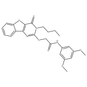 2-((3-butyl-4-oxo-3,4-dihydrobenzofuro[3,2-d]pyrimidin-2-yl)thio)-N-(3,5-dimethoxyphenyl)acetamide Structure