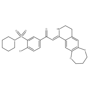 (2Z)-1-[4-chloro-3-(piperidin-1-ylsulfonyl)phenyl]-2-(3,4,9,10-tetrahydro-2H-[1,4]dioxepino[2,3-g]isoquinolin-7(8H)-ylidene)ethanone Structure