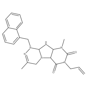 3,9-dimethyl-1-(naphthalen-1-ylmethyl)-7-prop-2-enyl-5a,9a,10,10a-tetrahydro-4H-purino[8,7-c][1,2,4]triazine-6,8-dione Structure