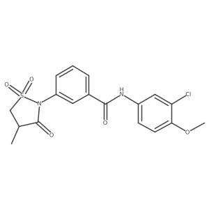 N-(3-chloro-4-methoxyphenyl)-3-(4-methyl-1,1-dioxido-3-oxoisothiazolidin-2-yl)benzamide Structure