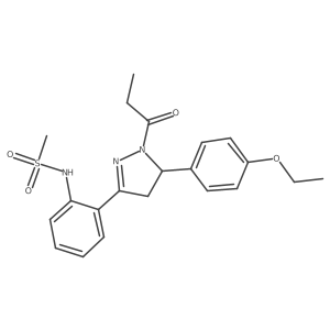N-(2-(5-(4-ethoxyphenyl)-1-propionyl-4,5-dihydro-1H-pyrazol-3-yl)phenyl)methanesulfonamide Structure