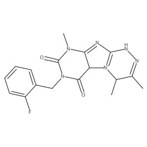 7-[(2-fluorophenyl)methyl]-3,4,9-trimethyl-4,5a-dihydro-1H-purino[8,7-c][1,2,4]triazin-5-ium-6,8-dione Structure