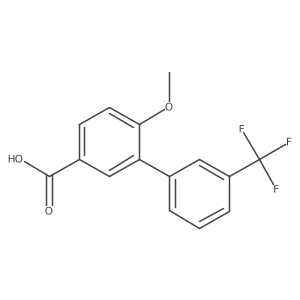 6-Methoxy-3'-trifluoromethyl-biphenyl-3-carboxylic acid结构式