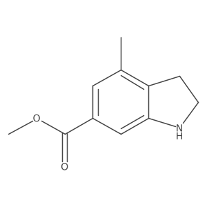 4-Methyl-2,3-dihydro-1H-indole-6-carboxylic acid methyl ester结构式