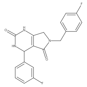 6-(4-fluorobenzyl)-4-(3-fluorophenyl)-3,4,6,7-tetrahydro-1H-pyrrolo[3,4-d]pyrimidine-2,5-dione结构式