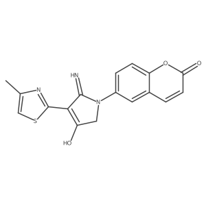 6-[4-hydroxy-2-imino-3-(4-methyl-1,3-thiazol-2-yl)-2,5-dihydro-1H-pyrrol-1-yl]-2H-chromen-2-one Structure