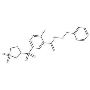 5-[(1,1-dioxidotetrahydrothiophen-3-yl)sulfonyl]-2-fluoro-N-(2-phenylethyl)benzamide Structure