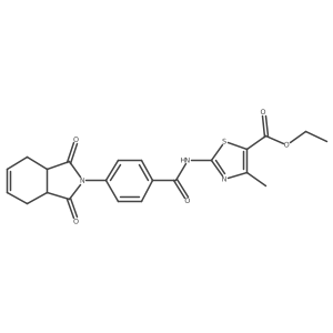 Ethyl 2-[[4-(1,3,3a,4,7,7a-hexahydro-1,3-dioxo-2H-isoindol-2-yl)benzoyl]amino]-4-methyl-5-thiazolecarboxylate结构式
