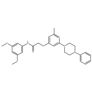 N-(3,5-dimethoxyphenyl)-2-{[6-methyl-2-(4-phenylpiperazin-1-yl)pyrimidin-4-yl]oxy}acetamide结构式