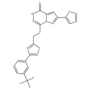2-(thiophen-2-yl)-7-[({3-[3-(trifluoromethyl)phenyl]-1,2,4-oxadiazol-5-yl}methyl)sulfanyl]-4H,5H-pyrazolo[1,5-d][1,2,4]triazin-4-one Structure