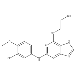 2-((2-((3-chloro-4-methoxyphenyl)amino)-9H-purin-6-yl)amino)ethanol结构式