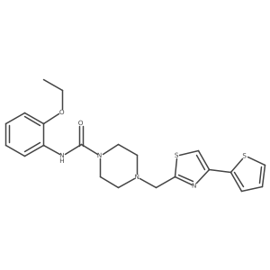 N-(2-ethoxyphenyl)-4-((4-(thiophen-2-yl)thiazol-2-yl)methyl)piperazine-1-carboxamide Structure