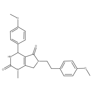 6-(4-methoxyphenethyl)-4-(4-methoxyphenyl)-1-methyl-3,4,6,7-tetrahydro-1H-pyrrolo[3,4-d]pyrimidine-2,5-dione Structure