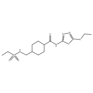 4-(ethylsulfonamidomethyl)-N-(5-(ethylthio)-1,3,4-thiadiazol-2-yl)cyclohexanecarboxamide结构式