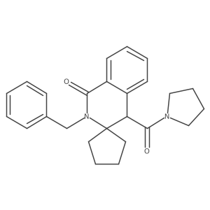 2'-benzyl-4'-(pyrrolidin-1-ylcarbonyl)-2'H-spiro[cyclopentane-1,3'-isoquinolin]-1'(4'H)-one Structure