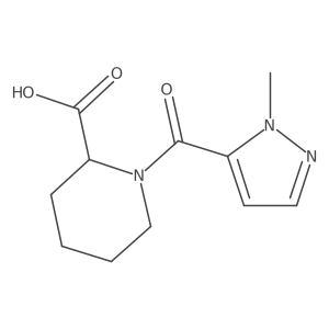 1-(1-methyl-1H-pyrazole-5-carbonyl)piperidine-2-carboxylic acid结构式