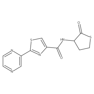 N-(2-oxotetrahydrothiophen-3-yl)-2-(pyrazin-2-yl)thiazole-4-carboxamide Structure