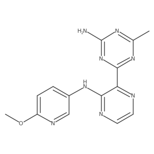 4-(3-(6-Methoxypyridin-3-ylamino)pyrazin-2-yl)-6-methyl-1,3,5-triazin-2-amine Structure