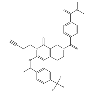 4-{3-(3-Butynyl)-4-oxo-2-[(s)-1-(4-trifluoromethylphenyl)ethylamino]-3,5,7,8-tetrahydro-4h-pyrido[4,3-d]pyrimidine-6-carbonyl}-n,n-dimethylbenzamide Structure