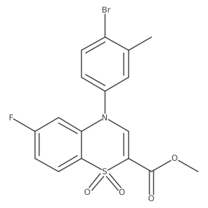 methyl 4-(4-bromo-3-methylphenyl)-6-fluoro-4H-1,4-benzothiazine-2-carboxylate 1,1-dioxide结构式