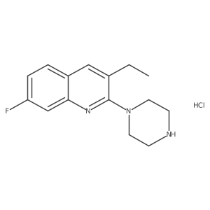 3-Ethyl-7-fluoro-2-(piperazin-1-yl)quinoline hydrochloride Structure