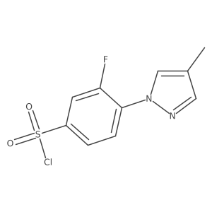 3-fluoro-4-(4-methyl-1H-pyrazol-1-yl)benzene-1-sulfonyl chloride Structure