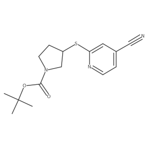 (S)-3-(4-Cyano-pyridin-2-ylsulfanyl)-pyrrolidine-1-carboxylic acid tert-butyl ester Structure