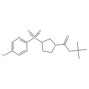 (R)-tert-butyl 3-((5-chloropyrimidin-2-yl)sulfonyl)pyrrolidine-1-carboxylate结构式