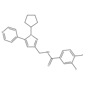 N-((1-cyclopentyl-5-(pyridin-4-yl)-1H-pyrazol-3-yl)methyl)-3,4-difluorobenzamide Structure