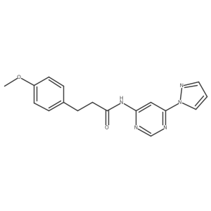 3-(4-methoxyphenyl)-N-[6-(1H-pyrazol-1-yl)pyrimidin-4-yl]propanamide结构式