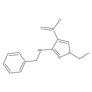 N-Benzyl-1-ethyl-4-nitro-1H-pyrazol-3-amine结构式
